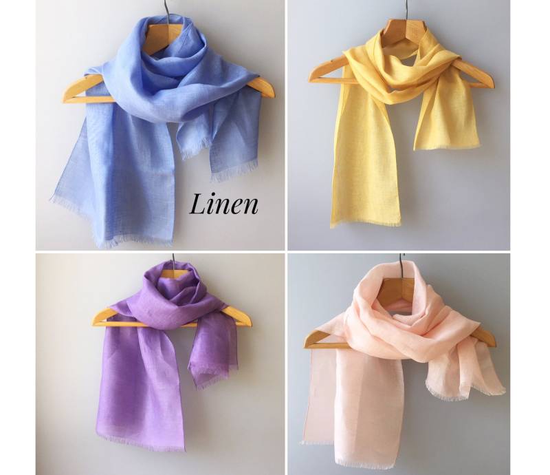 Leichter Leinen Schal Bio Sommer Eco Natur von JPalKnits