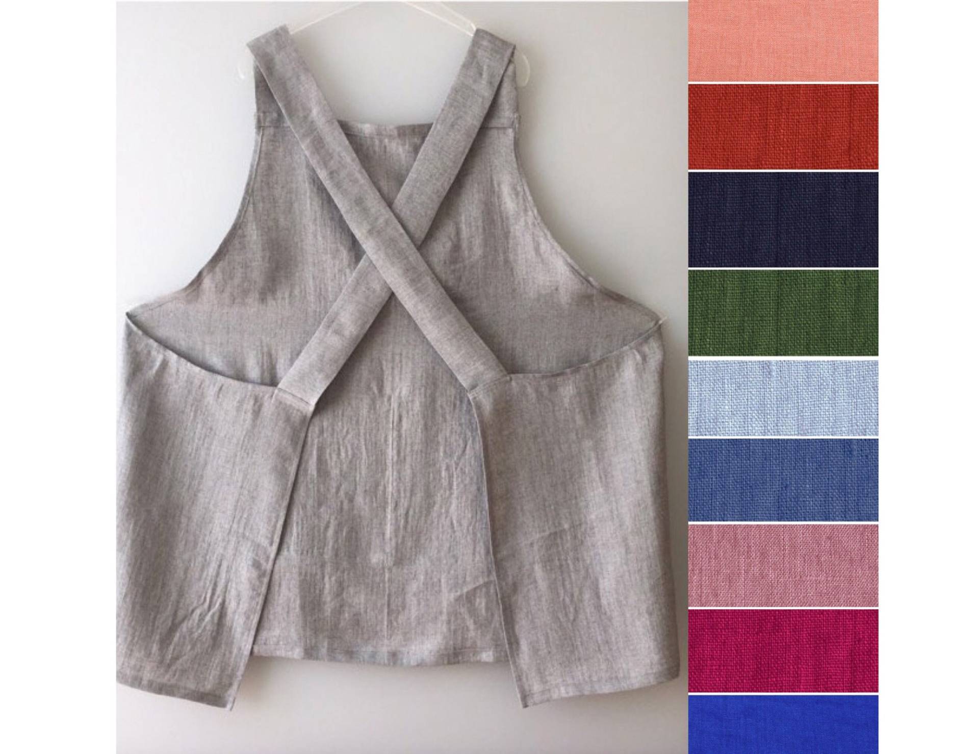 Leinenschürze Xs Bis 5Xl Japanisch Plus Größe Schürze Kreuz Zurück Extra Große Keine Krawatten von JPalKnits
