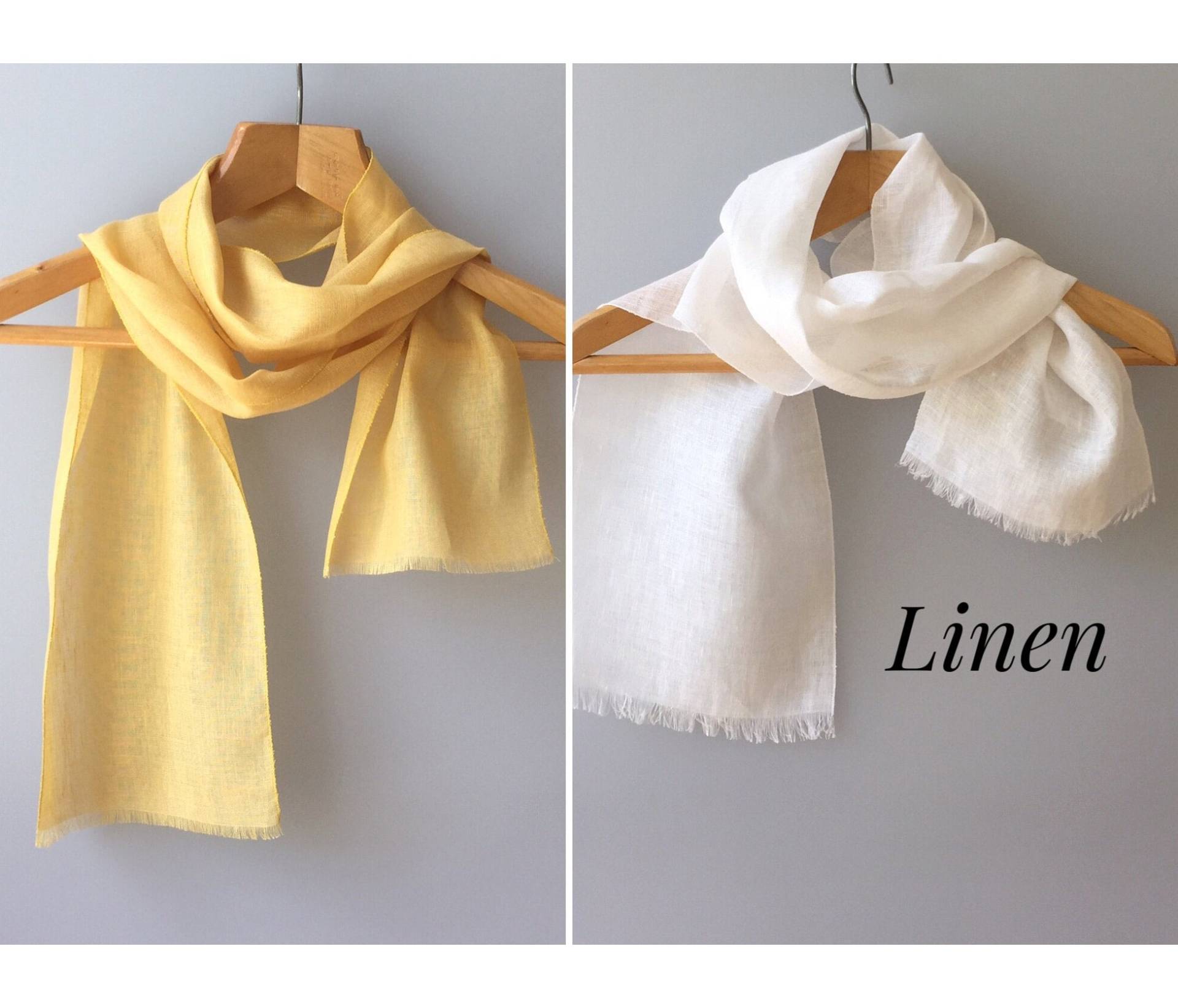 Linen Schal Kleiner Natürlicher Leinenschal Leinen Halstuch von JPalKnits