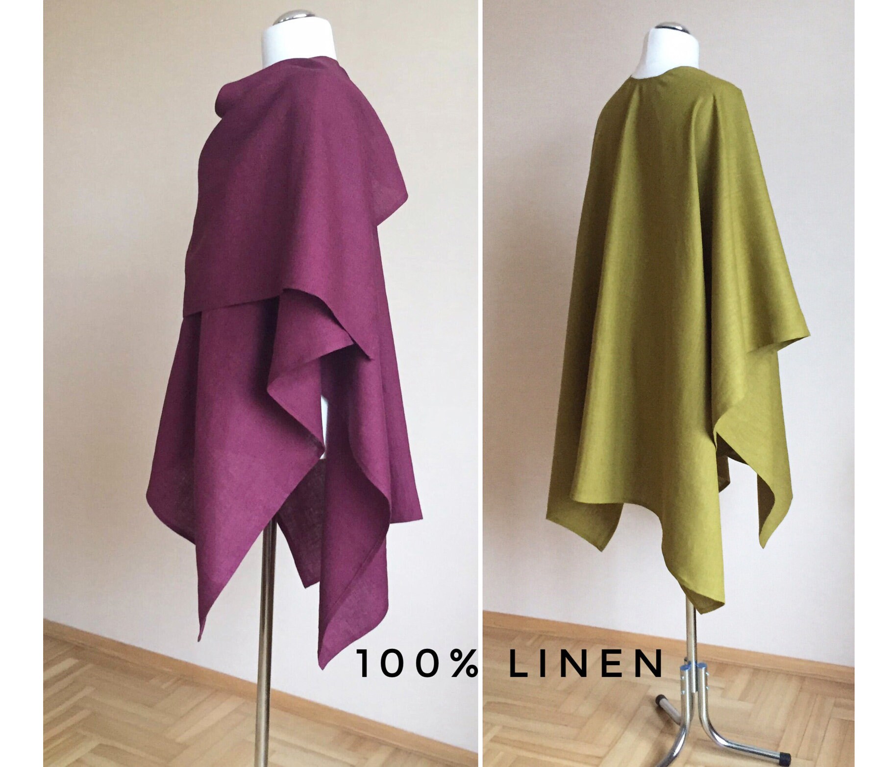 Plus Size Ruana Schal Cape Leinen Poncho Herren Wrap Size Fischgrätenmuster Übergroßes Für Männer von JPalKnits