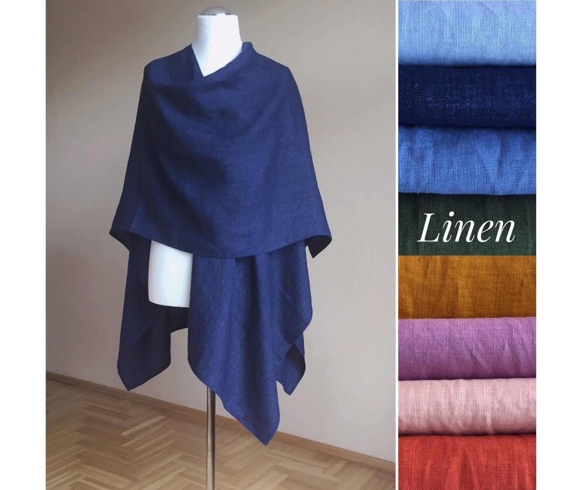 S Bis 5xl Leinen Ruana Plus Größe Schal Cape Mantel Herren Poncho Wrap von JPalKnits