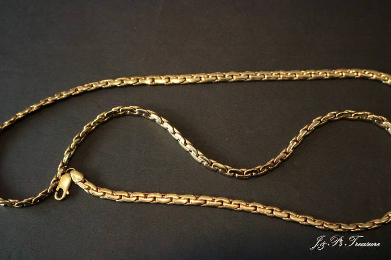 Personalisierte 14K Oder 18K Gold Flach/Gepresste Kabelkette, 100% Handgefertigt von JPsTreasure
