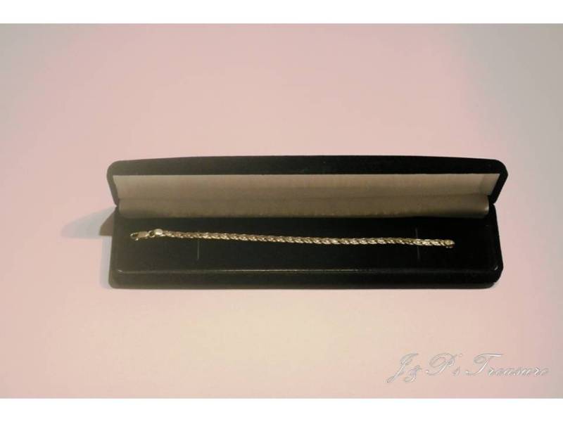 Personalisiertes 14K Oder 18K Hohles Gold-Flachweizenarmband Für Frauen, 100% Handgefertigt. Breite 4, 4mm Personalisiertes 14K Oder 18K Hohles Gold-Flachweizenarmband Für Frauen, 100% Handgefertigt. Breite 4, 4mm von JPsTreasure