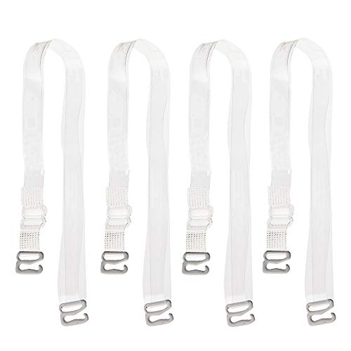 JPudinor BH Träger Durchsichtig Transparent Einstellbar Unsichtbar BH-Träger Ersatzträger mit Metallhaken 4 Paare-10mm von JPudinor