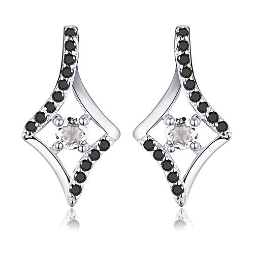 JQQJZLC 1,4G 925 Feiner Schmuck schwarzer Spinell Trendy Hochzeit Ohrringe für Fraueninnen Ohrring von JQQJZLC
