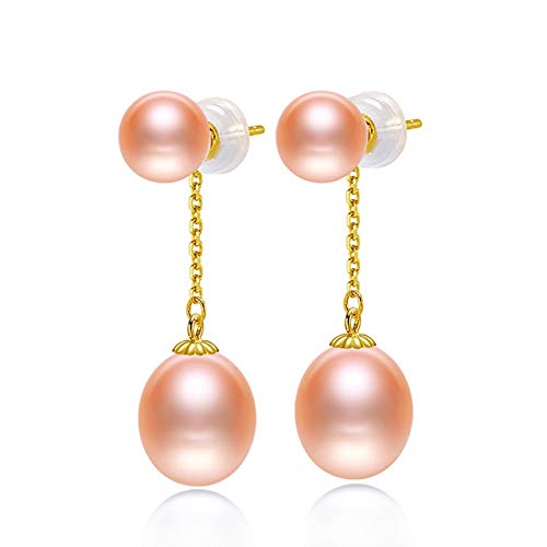 JQQJZLC 18k Drop-Ohrringe 7-8 mm Süßwasserperle mit etwa 9 mm Tränenpearl-Ohrringen für Frauen Geschenk JQQJZLC 18k Drop-Ohrringe 7-8 mm Süßwasserperle mit etwa 9 mm Tränenpearl-Ohrringen für Frauen Geschenk von JQQJZLC