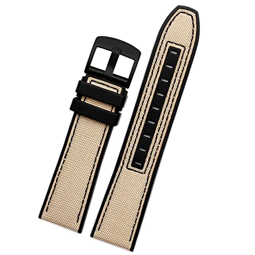 JQQJZLC 22mm Canvas Gummi -Uhren -Gurt -Männer Armband für MIDO M038/M038431A Serie Soft Watchbands von JQQJZLC
