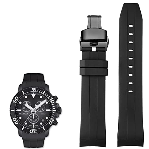JQQJZLC 22mm für Tissot T120417 T120407 Quarz Zifferblatt Gummi -Sport Männer Watch Watchband Waterdes Silikon Uhrenbänder von JQQJZLC
