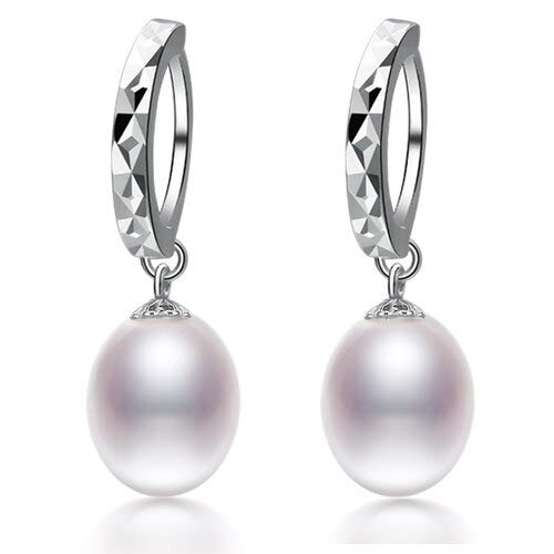 JQQJZLC 8-9 mm natürliche Perlenohrringe kultiviert S925 Ohrringe Schmetterling/Drop-Ohrringe für Frauen von JQQJZLC