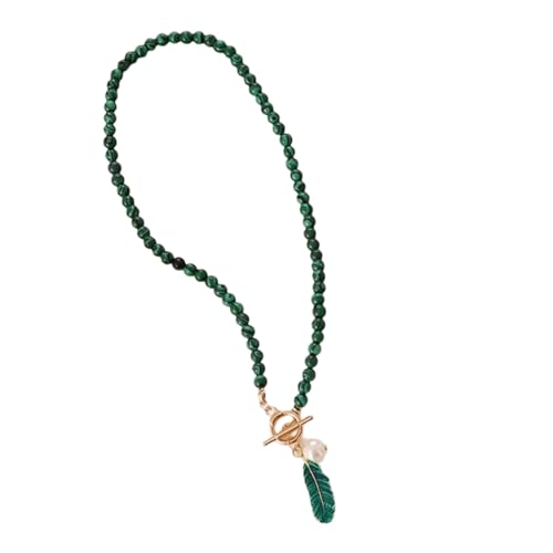 JQQJZLC 925 Sterling Silber Grüne Blatt Halskette für Frauen Mädchen grünes Blatt grünes Blattklee Anhänger Blattpflanze Grün grün von JQQJZLC