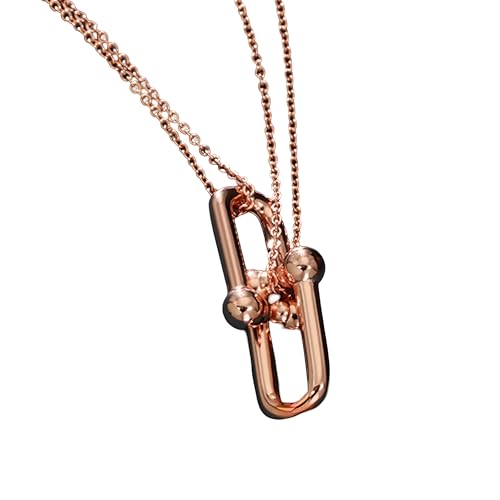 JQQJZLC 925 Sterling Silber Hufeisen Halskette für Frauen Männer Hufeisen Anhänger Halskette Klassische Tiff U-förmige Hufeisen Anhänger schöne Halskette von JQQJZLC