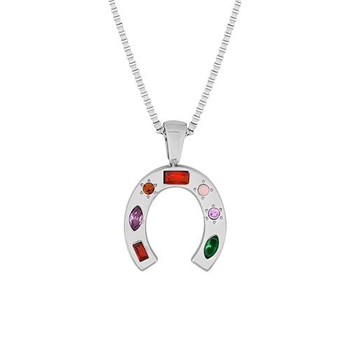 JQQJZLC 925 Sterling Silber Hufeisen Halskette für Frauen Männer Klassische Hufeisenheize Halskette süß u formen gluckserbringend süß süßer Ketten Halskette von JQQJZLC