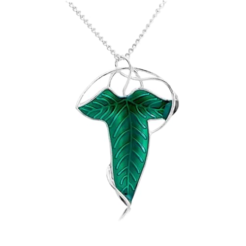 JQQJZLC 925 Sterling silbergrüne Blatt Halskette für Frauen Mädchen Amulett Anhänger grün glückliche Klee Grüne Blätter Pflanzenblätter grüne Halskette mit kurz von JQQJZLC
