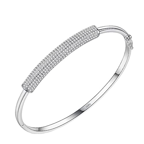 JQQJZLC Armband Blendend Zirkon rechteckiges Sterling -Silber -Armband und ein klassisch von JQQJZLC