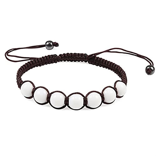 JQQJZLC Crystal Rough Trendy geflochtenes Nylon Seilperlen Armbänder Frauen Männer Naturstein Karnesische Nachahmung Amits Amit von JQQJZLC