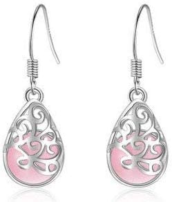 JQQJZLC Damenohrringe, Ohrstifte Ohrringe Stylish von Ohrringen eleganter hohl Drape Katze Eye Ohr -Ohrschmuck/Rosa, Frauen, Frauen von JQQJZLC