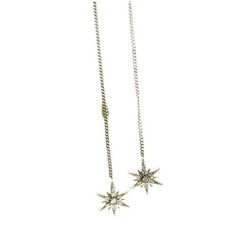 JQQJZLC Damenohrringe, Stift Ohrringe stilvolle Sechs-Punkte-Sternohrringe 925 Schnürung Quaste Ohrringe Drapieren langwechselndes Ohrschmuck Paar/, Damen von JQQJZLC