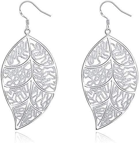 JQQJZLC Damenohrringe, Stollen Ohrringe stilvolle 925 Damen Ohrringe hohlen Blättern Ohrhaken hängende Ohrschmuck/, Frauen von JQQJZLC