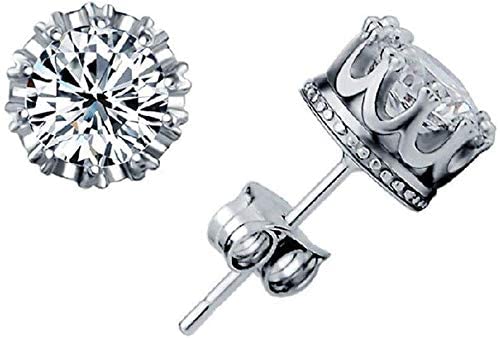 JQQJZLC Damenohrringe, Stollen Ohrringe stilvolle AAA Platin -Platin -Ohrringe glänzende Diamant weiße Kristall Zirkonohrringe Frau Ohrschmuck/, Frauen von JQQJZLC