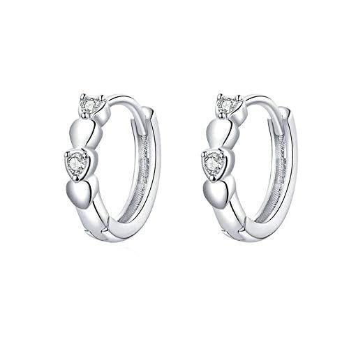 JQQJZLC Echte 925 minimalistische Herz -Hoop -Ohrringe für Frauen Hochzeits Statement Schmuck neuer Modus von JQQJZLC