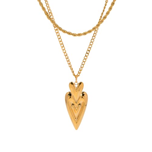 JQQJZLC Elegante Herzkette für Mädchen, romantischer Herzhänger -Halskette mit grün von JQQJZLC