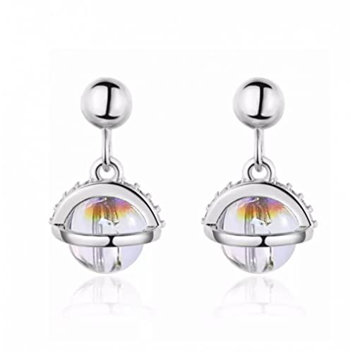 JQQJZLC Frau Girl Hochzeitsgeschenk Studie Ohrring Planet Strass Pendientes von JQQJZLC