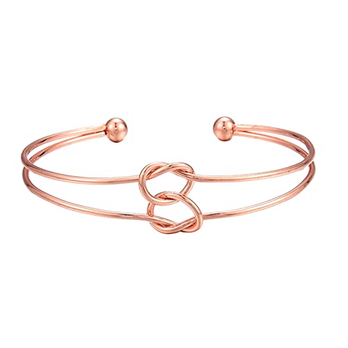 JQQJZLC Freundschaftsarmbänder zierlich goldene Farbe Brautjungfernarmband 3pcs/Set Knot -Ketten -Legierung Offener Armreif für Mexikaner von JQQJZLC