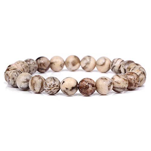 JQQJZLC Kristallraug gelbe Citrine Kristallperlen Armbandnatural Quarzes Armband Malachit Achate Yogaschmuck, 4.Citrin, 19 cm (Farbe: 15. Feldspat, Größe: 21 cm) von JQQJZLC