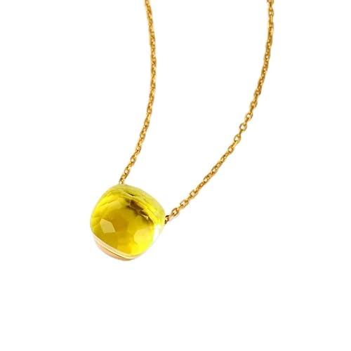 JQQJZLC Kronleuchter * 10 mm Kristall Anhänger Halskette für Frauen blau grün gelber farbenfrohe Amethyste Citrin Geschenke Schmuckleuchte von JQQJZLC