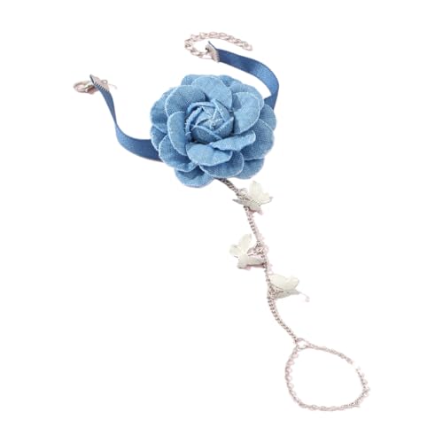 JQQJZLC Mädchen Produkte 4Kolors Rosenblumenarmband Silber Schmetterlingsarmband kombinierte Kettengeschenke von JQQJZLC