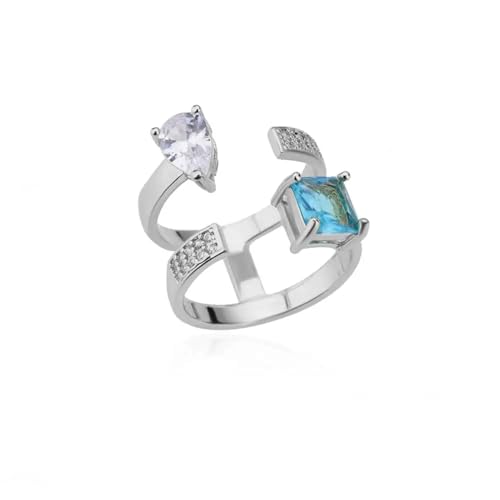 JQQJZLC Mädchen Produkte Ringe Ring Schmuck Frauen Männer Square Wickelte Ringe für Frauen Ring Hochzeitsfeier Geschenke von JQQJZLC