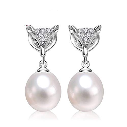 JQQJZLC Modeperlenohrringe Little Fuchs Wassertropfen Süßwasserperl 925 Ohrringe Hochzeit Schmuck Geschenk von JQQJZLC
