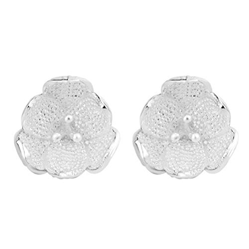 JQQJZLC Ohrringe für Mädchen, Vintage Flowers Ohrhörring Ohrring Damen -Ohrringe S925 Nadelohrringe Klassische Literatur und Kunst schöner ethnischer Stil Schmuck gezeigt, 925 von JQQJZLC