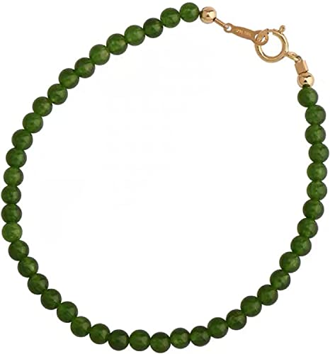JQQJZLC Perlenarmbänder, Schutzarmbänder für Männer Frauen ， Natural Chrysoprase Gold Armband Chakra Balance Crystal Ladies Armband Feng Shui na fu Luck von JQQJZLC