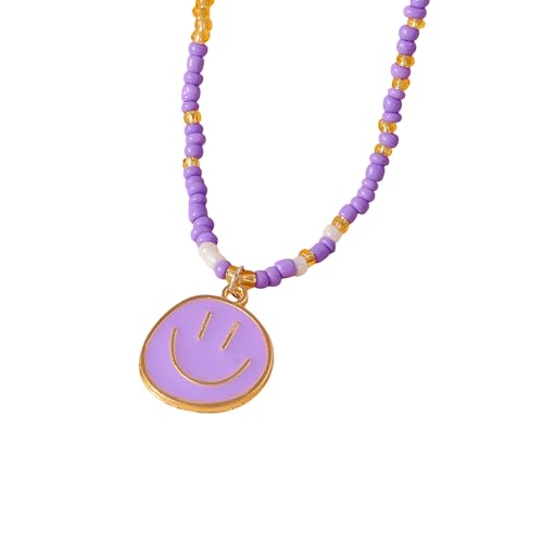 JQQJZLC Preppy Halskette für Frauen und Mädchen, süße böhmische Halsketten mit unregelmäßigen runden Gesichtern. von JQQJZLC