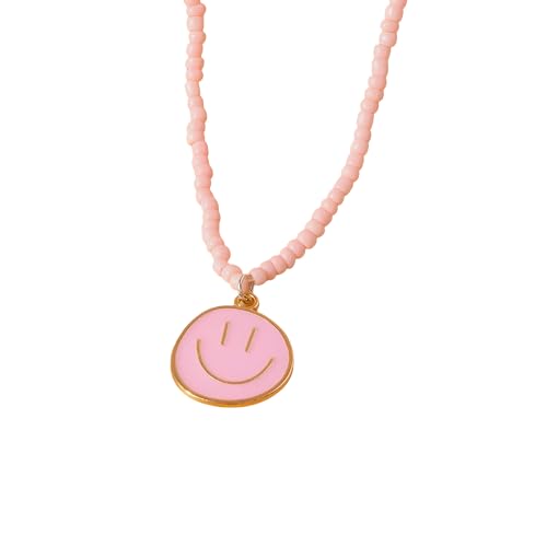 JQQJZLC Preppy Halskette für Frauen und Mädchen, süße böhmische Halsketten mit unregelmäßigen runden Gesichtern. von JQQJZLC