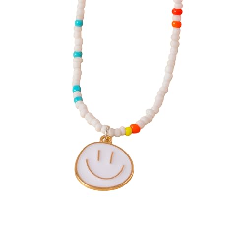 JQQJZLC Preppy Halskette für Frauen und Mädchen, süße böhmische Halsketten mit unregelmäßigen runden Gesichtern. von JQQJZLC
