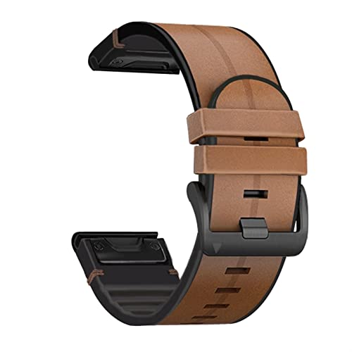 JQQJZLC QuickFit Watch Armband für Fenix ​​7 7x 6 6x Pro 5x 5 plus 3 Stunden 935 945 S60 Echtes Leder Silikon Smart Watch 22 26mm Armband von JQQJZLC