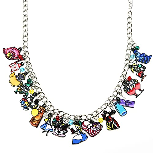 JQQJZLC Schmuck Alice Wondeland Cosplay Metal Charme Geschenke für Mädchen Frau, Zink, kein Edelsteinschmuck für Mädchen von JQQJZLC