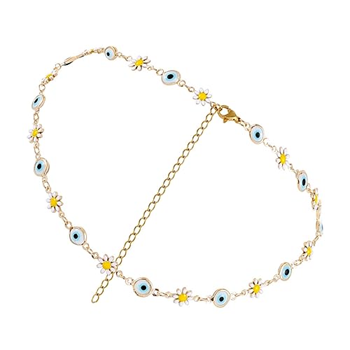 JQQJZLC Schmuck böse Augen Halskette Daisy Schlüsselbein Kette Choker Stylish Evil Eye Schmuck für Frauen & Schmuck für Mädchen von JQQJZLC