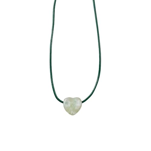 JQQJZLC Schmuck klobig Herz Anhänger Heilung Kristallleder Kabel Verstellbarer Choker Y2K Trendy Schmuck Geschenke für Frauen Schmuck für Mädchen von JQQJZLC