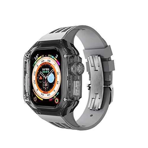 JQQJZLC Transparent Watch Case Sports Uhrenband Mod Kit ， für Ultra 8 49mm Uhren Ersatz Gummi -Uhr -Gurt von JQQJZLC