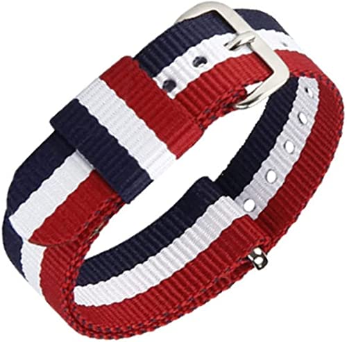 JQQJZLC Uhrengurt Premium Nylon Ersatz Uhren Bänder für Männer und Frauen Mesh Ersatzwache Atmungsaktives D-19mm (Farbe: D, Größe: 15 mm) von JQQJZLC