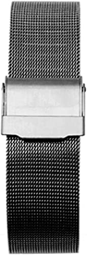 JQQJZLC Wachgurt verstellbare Edelstahl-Mesh Ersatz-Uhrenband atmungsaktiv und wasserdichte Männer-Uhren-Bänder Accistores Roségold Color-22mm (Farbe: Schwarz, Größe: 22 mm) von JQQJZLC