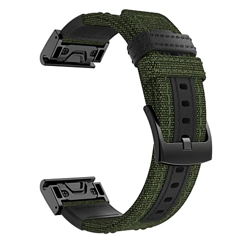 JQQJZLC Watch Gurt 22 26mm Schnellfit Smart Watch Band für Fenix ​​6 6x Pro 5x 5 plus 3 Stunden Leinwand Armband/Fenix ​​Fenix ​​7x 7 von JQQJZLC