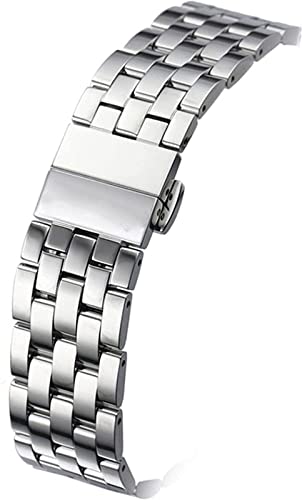 JQQJZLC Watch-Gurt-Austausch gebogener Schnittstellenzubehör Accessoires Watch Band Armband Austausch Edelstahlarmband Silber A-21mm (Farbe: B, Größe: 20 mm) von JQQJZLC