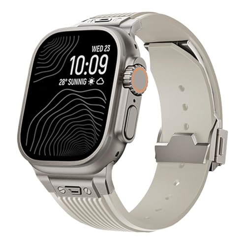 JQQJZLC Weiches Silikongurt für Ultra 2 1 49mm S10 46mm Serie10 9 8 7 41 45 mm Silikonband für iWatch 6 5 4 Se 42mm 44 mm Herren Armband Uhrenbands von JQQJZLC
