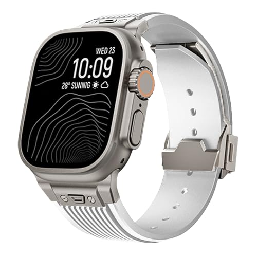 JQQJZLC Weiches Silikongurt für Ultra 2 1 49mm S10 46mm Serie10 9 8 7 41 45 mm Silikonband für iWatch 6 5 4 Se 42mm 44 mm Herren Armband Uhrenbands von JQQJZLC