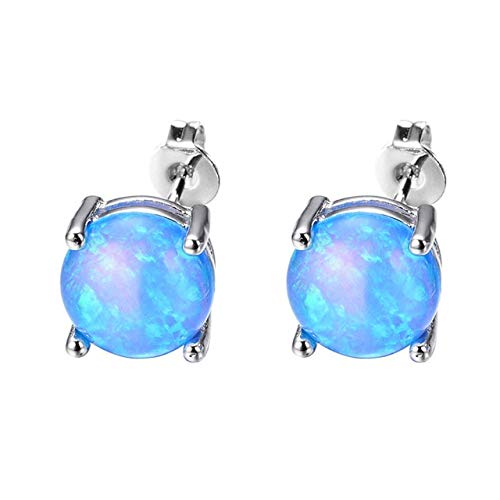 JQQJZLC Zelligkeit 8 Farben Optional Opal 925 Schmuck Edelsteine Ohrringe für Frauen Mode einfache Ohrstifte Rose Farbgeschenk von JQQJZLC