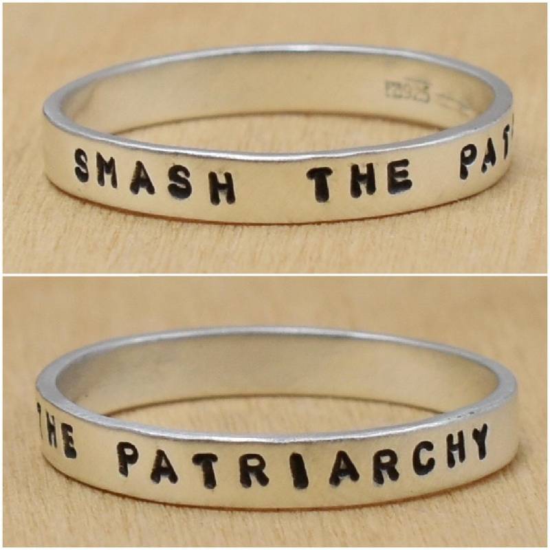 Smash The Patriarchy Hand Gestempelt Sterling Silber Ring Smash The Patriarchy Hand Gestempelt Sterling Silber Ring von JRBHandmadeDesigns